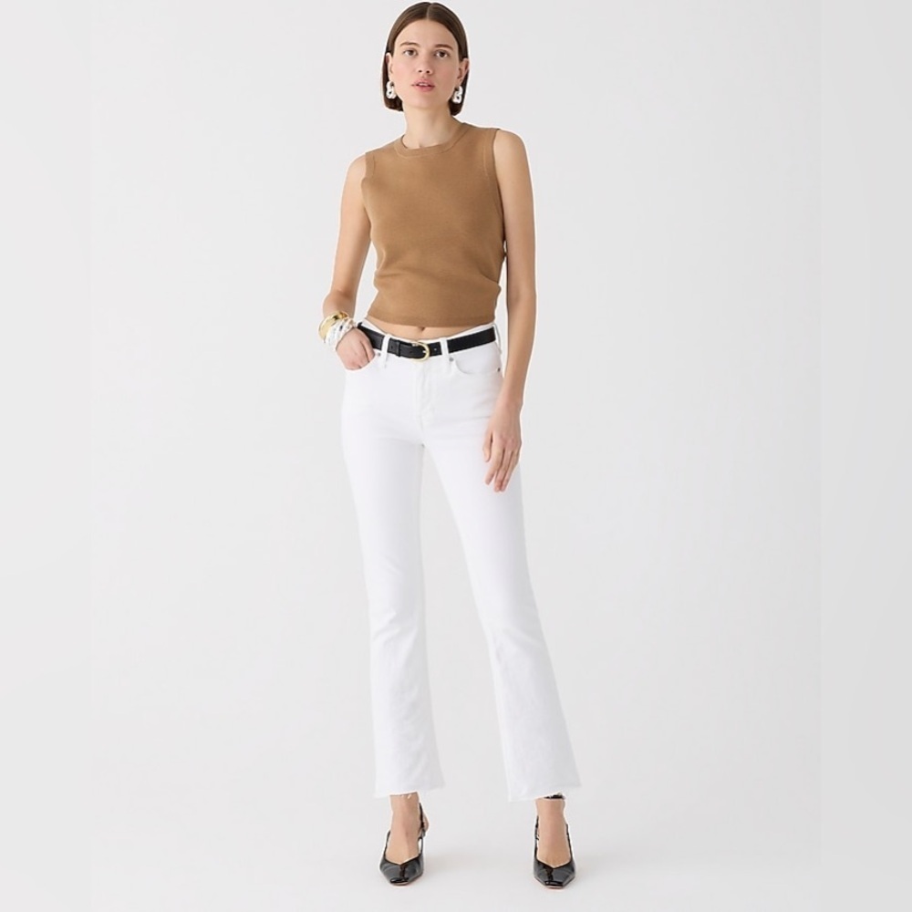 NWT J. CREW 9" Demi-boot Crop Jean in White Wash Size 25